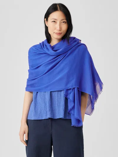Eileen Fisher Organic Cotton Striped Cloud Scarf In Blue