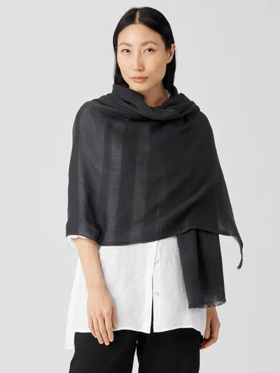 Eileen Fisher Organic Cotton Striped Cloud Scarf In Gray