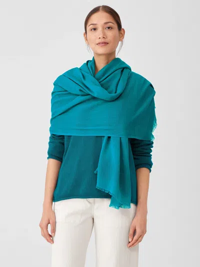 Eileen Fisher Organic Cotton Striped Cloud Scarf In Blue