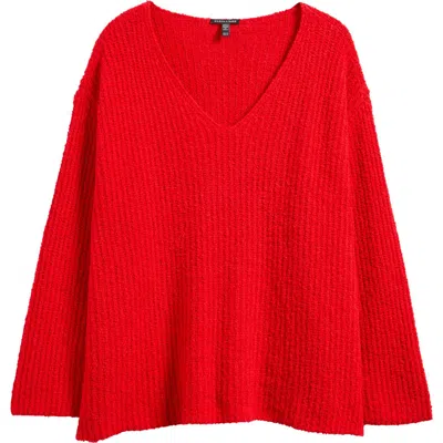 Eileen Fisher Organic Cotton Sweater In Red Poppy