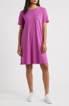Eileen Fisher Organic Cotton T-shirt Dress In Purple