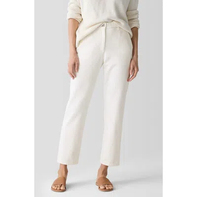 Eileen Fisher Organic Cotton Tapered Ankle Pants In Undyed Natural