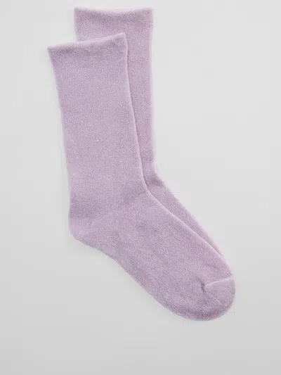 Eileen Fisher Organic Cotton Terry Cozy Crew Sock In Purple