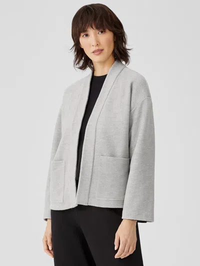 Eileen Fisher Organic Cotton Terry Jacket In Gray