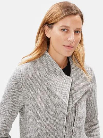 Eileen Fisher Organic Cotton Terry Moto Jacket In Gray