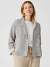 Eileen Fisher Organic Cotton Terry Stand Collar Jacket In Gray