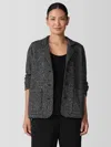 Eileen Fisher Organic Cotton Terry Stand Collar Jacket In Gray