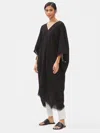 Eileen Fisher Organic Cotton Texture Caftan In Black
