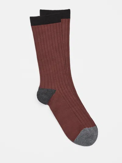 Eileen Fisher Organic Cotton Toe-blocked Sock In Red