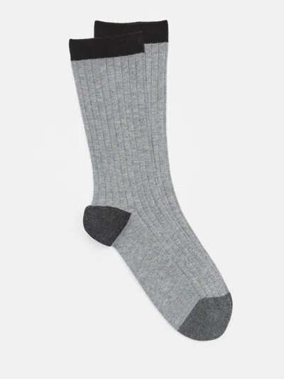 Eileen Fisher Organic Cotton Toe-blocked Sock In Gray