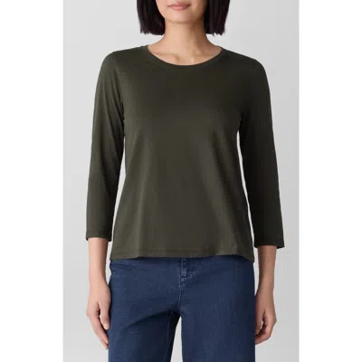 Eileen Fisher Organic Cotton Top In Green