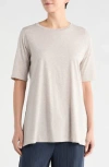 Eileen Fisher Organic Cotton Tunic T-shirt In Neutral