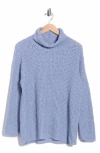 Eileen Fisher Organic Cotton Turtleneck Sweater In Gray