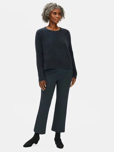 Eileen Fisher Organic Cotton Twill Flare Cropped Pant In Green