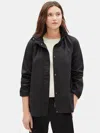 Eileen Fisher Organic Cotton Twill Hooded Jacket In Black