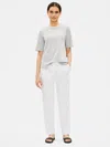 Eileen Fisher Organic Cotton Twill Slim Ankle Pant In Multi
