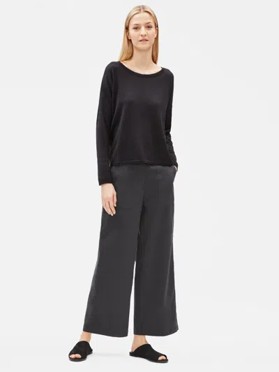 Eileen Fisher Organic Cotton Twill Wide Ankle Pant In Multi