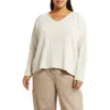 Eileen Fisher Organic Cotton V-neck Sweater In Bone