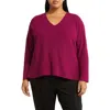 Eileen Fisher V-neck Organic Cotton Crepe Pullover In Rhapsody