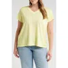 Eileen Fisher Organic Cotton V-neck T-shirt In Citrus