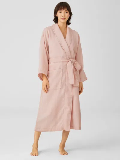 Eileen Fisher Organic Cotton Waffle Spa Robe In White