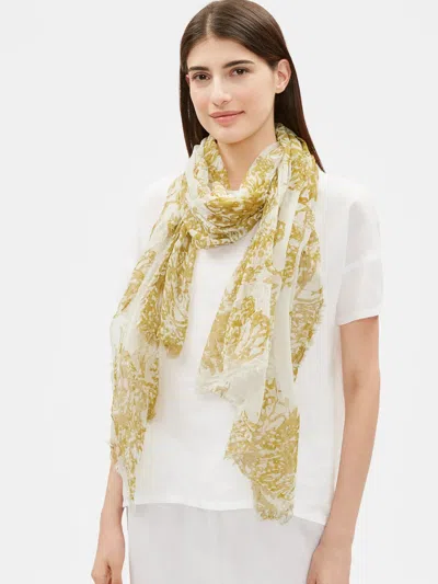 Eileen Fisher Organic Cotton Watercolor Scarf In Purple