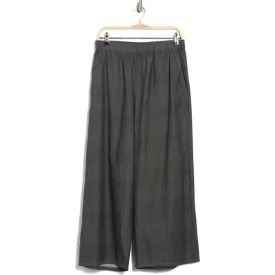 Eileen Fisher Organic Cotton Wide Ankle Pants In Gray
