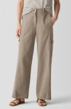 Eileen Fisher Organic Cotton Wide Leg Cargo Pants