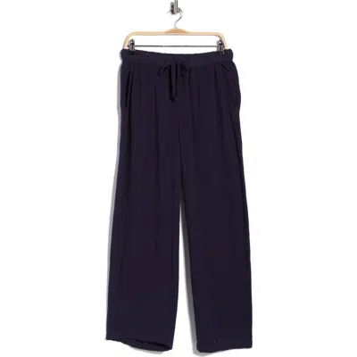 Eileen Fisher Organic Cotton Wide Leg Pants In Blue