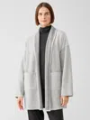 Eileen Fisher Organic Cotton Wool Fleece Reversible Jacket In Gray