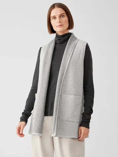 Eileen Fisher Organic Cotton Wool Fleece Reversible Vest In Gray