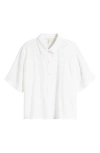 Eileen Fisher Button-down Organic Cotton Gauze Shirt In White