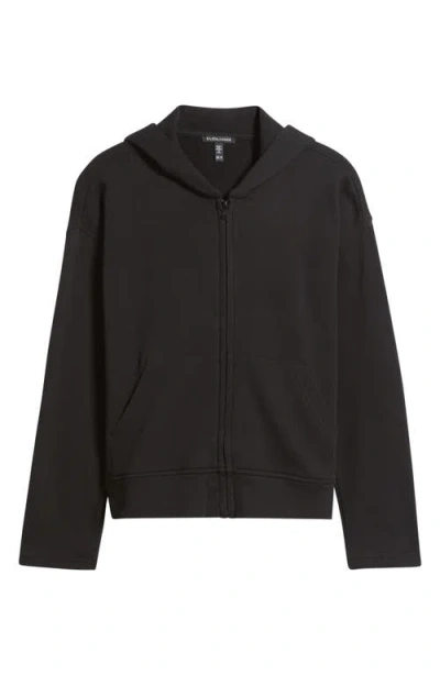 Eileen Fisher Organic Cotton Zip-up Hoodie In Black