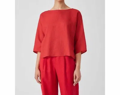 Eileen Fisher Organic Handkerchief Linen Box-top In Flame