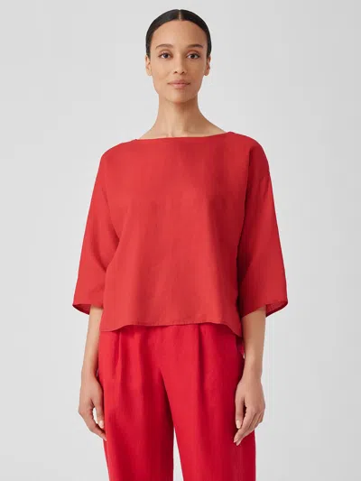 Eileen Fisher Organic Handkerchief Linen Box-top In Red