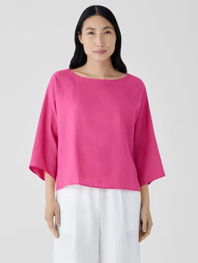 Eileen Fisher Organic Handkerchief Linen Box-top In Pink