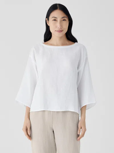 Eileen Fisher Organic Handkerchief Linen Box-top In White