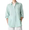 Eileen Fisher Organic Handkerchief Linen Classic Collar Shirt In Absinthe In Blue