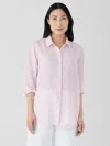Eileen Fisher Organic Handkerchief Linen Classic Collar Shirt In Pink