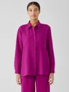 Eileen Fisher Organic Handkerchief Linen Classic Collar Shirt In Pink