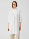 Eileen Fisher Organic Handkerchief Linen Classic Collar Shirt In White
