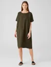 Eileen Fisher Organic Handkerchief Linen Dress In Green