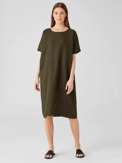 Eileen Fisher Organic Handkerchief Linen Dress In Green