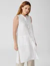 Eileen Fisher Organic Handkerchief Linen Long Shirt In White