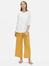 Eileen Fisher Organic Handkerchief Linen Round Neck Shirt In White