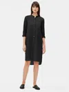 Eileen Fisher Organic Handkerchief Linen Shirt Dress In Black