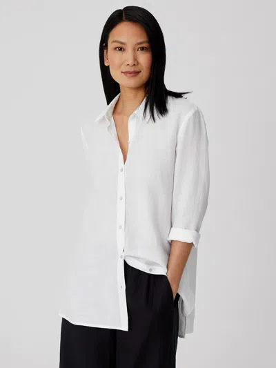 Eileen Fisher Organic Handkerchief Linen Shirt In White