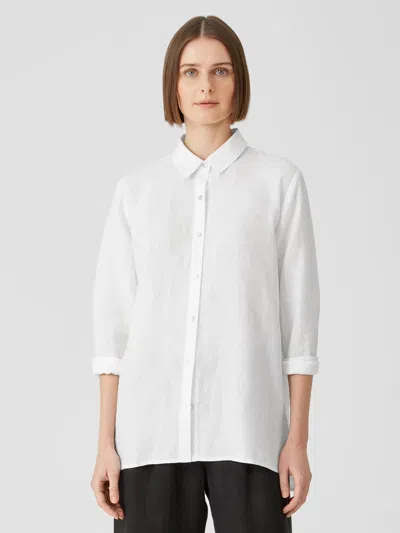 Eileen Fisher Organic Handkerchief Linen Shirt In White