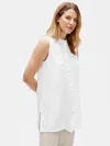 Eileen Fisher Organic Handkerchief Linen Sleeveless Shirt In White