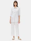 Eileen Fisher Organic Handkerchief Linen Striped Shirt In White